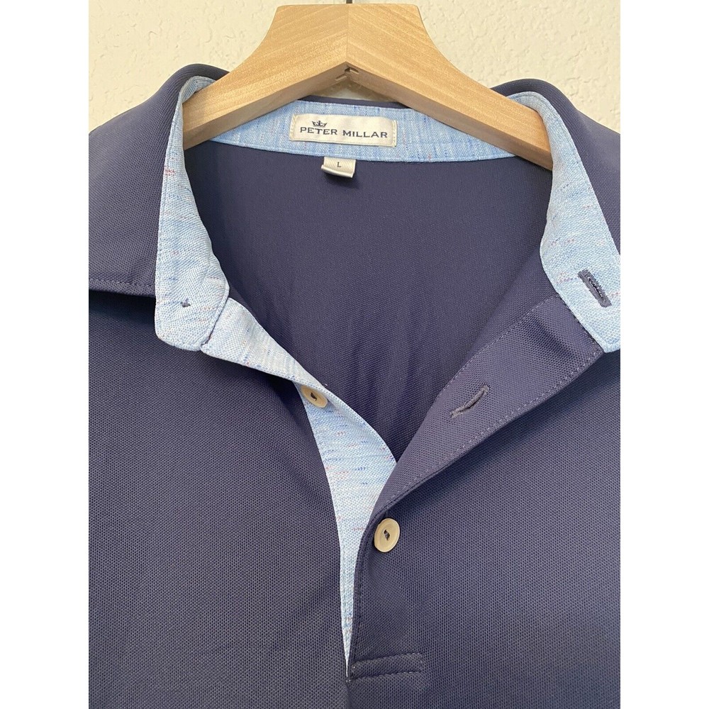 Peter Millar Summer Comfort Polo Large  - Shady Oaks- Navy Blue